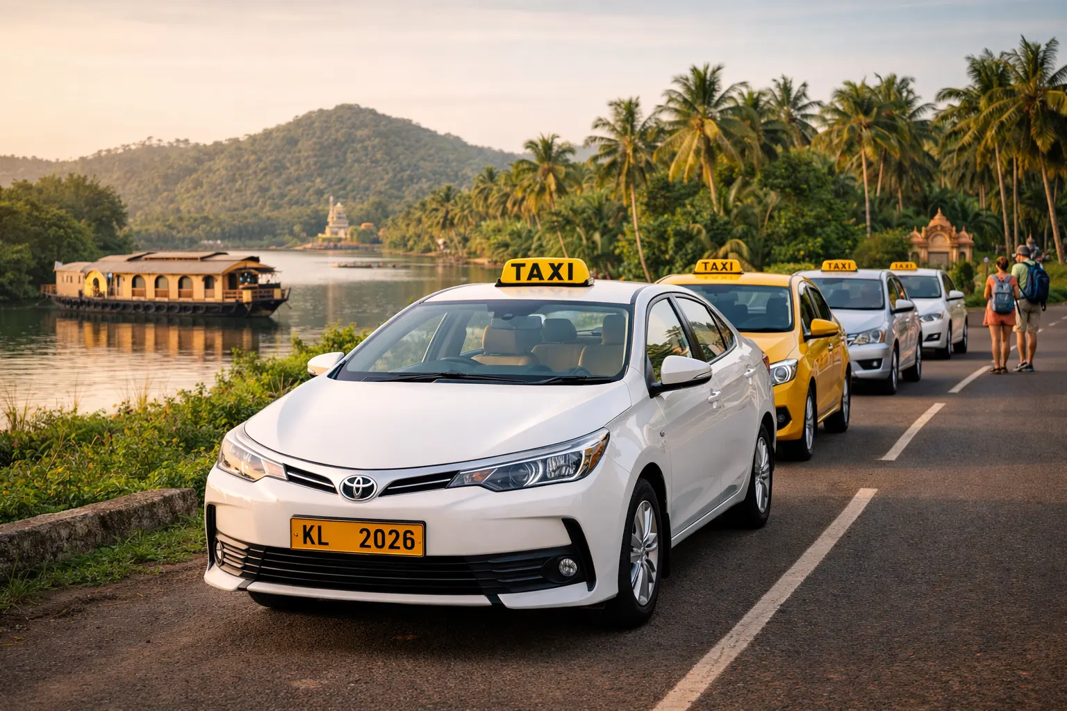 Airport taxi waiting outside Trivandrum International Airport